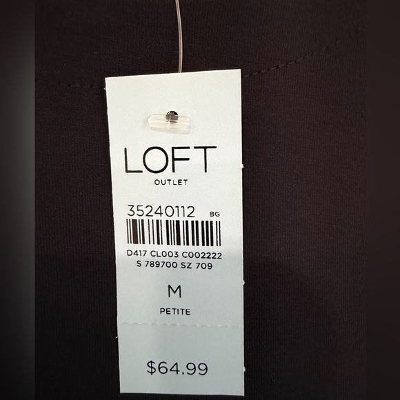 NWT Loft Women's Black Long Sleeve Dress NWT - Picture 3 of 3